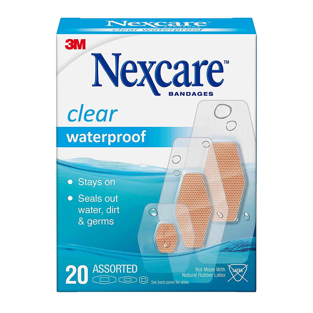 Nexcare Waterproof Clear Bandages, Assorted, 588-20Pb - 20/Pack